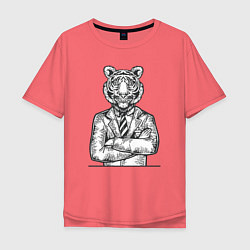 Мужская футболка оверсайз Модный Тигр