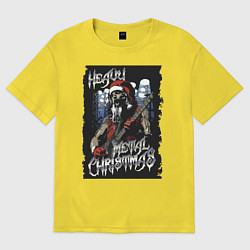 Футболка оверсайз мужская Heavy Metal Christmas, цвет: желтый
