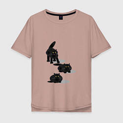Мужская футболка оверсайз 3 кота-жная история
