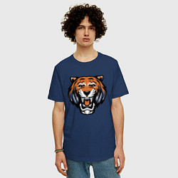 Футболка оверсайз мужская Tiger Roar, цвет: тёмно-синий — фото 2