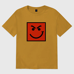 Футболка оверсайз мужская BON JOVI HAVE A NICE DAY SMILE LOGO, цвет: горчичный
