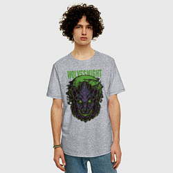 Футболка оверсайз мужская Ночной волк, цвет: меланж — фото 2