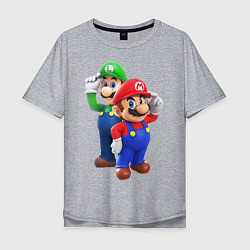 Футболка оверсайз мужская Mario Bros, цвет: меланж