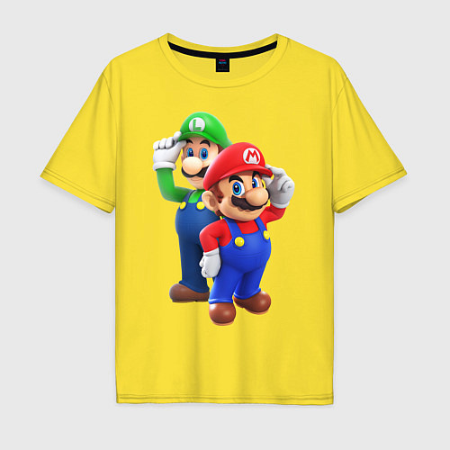 Мужская футболка оверсайз Mario Bros / Желтый – фото 1