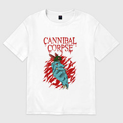 Футболка оверсайз мужская Cannibal Corpse Труп Каннибала, цвет: белый