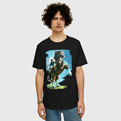 Футболка оверсайз мужская The Link, цвет: черный — фото 2