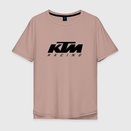 Мужская футболка оверсайз КТМ МОТОКРОСС KTM RACING / Пыльно-розовый – фото 1