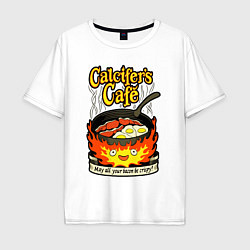 Футболка оверсайз мужская Calcifer cook, цвет: белый