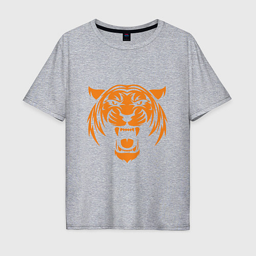 Мужская футболка оверсайз Orange - Tiger / Меланж – фото 1