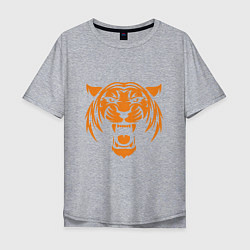 Футболка оверсайз мужская Orange - Tiger, цвет: меланж