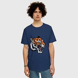 Футболка оверсайз мужская Face Tiger, цвет: тёмно-синий — фото 2