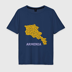 Футболка оверсайз мужская Golden Armenia, цвет: тёмно-синий