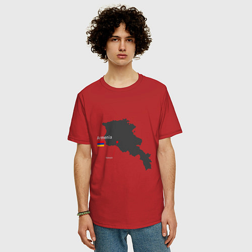 Мужская футболка оверсайз Армения - Ереван / Красный – фото 3