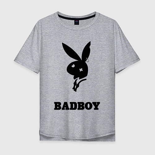 Мужская футболка оверсайз BAD BOY PLAYBOY / Меланж – фото 1