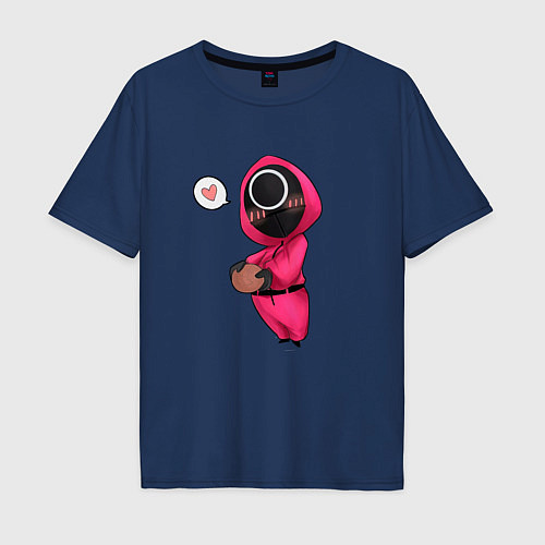 Мужская футболка оверсайз Игра в кальмара - милая девушка / Тёмно-синий – фото 1