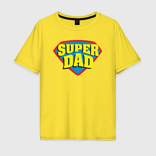 Мужская футболка оверсайз Супер отец / Желтый – фото 1