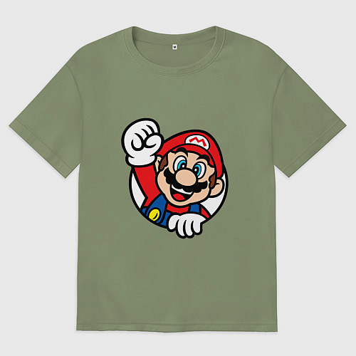 Мужская футболка оверсайз MarioFace / Авокадо – фото 1