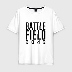 Футболка оверсайз мужская BATTLEFIELD 2042 LOGO БАТЛФИЛД 2042 ЛОГО, цвет: белый