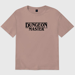 Футболка оверсайз мужская DUNGEON MASTER ГАЧИМУЧИ ЧЁРНЫЙ ЛОГО, цвет: пыльно-розовый