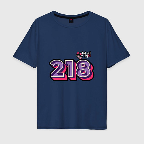 Мужская футболка оверсайз Игрок - 218 / Тёмно-синий – фото 1