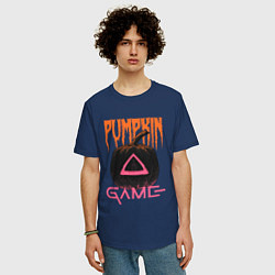 Футболка оверсайз мужская Pumpkin Game, цвет: тёмно-синий — фото 2