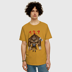 Футболка оверсайз мужская Разнос на 121, цвет: горчичный — фото 2