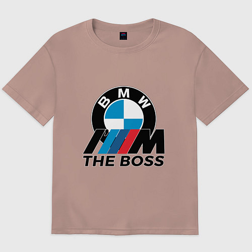 Мужская футболка оверсайз BMW BOSS / Пыльно-розовый – фото 1