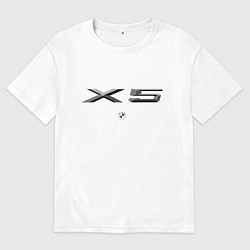 Футболка оверсайз мужская BMW X5, цвет: белый