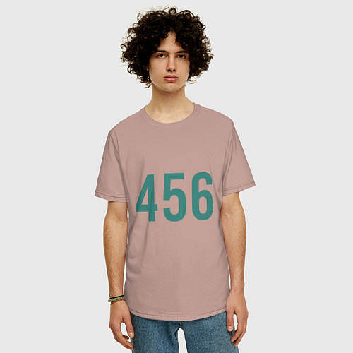 Мужская футболка оверсайз Игрок 456 / Пыльно-розовый – фото 3