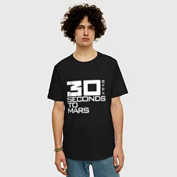 Футболка оверсайз мужская 30 Seconds To Mars logo, цвет: черный — фото 2