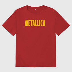 Мужская футболка оверсайз Новая надпись Металлики