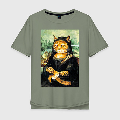 Мужская футболка оверсайз Мона киса / Авокадо – фото 1