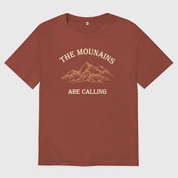 Мужская футболка оверсайз Горы зовут, подарок путешественнику