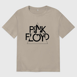 Футболка оверсайз мужская PINK FLOYD LOGO ПИНК ФЛОЙД, цвет: миндальный
