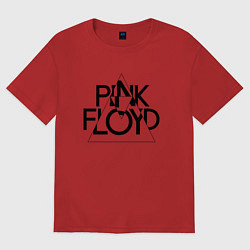 Футболка оверсайз мужская PINK FLOYD LOGO ПИНК ФЛОЙД, цвет: красный