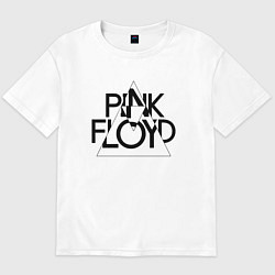 Футболка оверсайз мужская PINK FLOYD LOGO ПИНК ФЛОЙД, цвет: белый