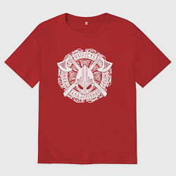Мужская футболка оверсайз Руны, топоры и шлем