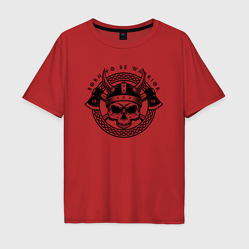 Мужская футболка оверсайз Прирожденный воин / Красный – фото 1