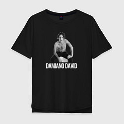 Футболка оверсайз мужская Damiano David!, цвет: черный