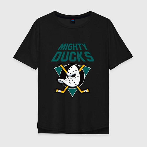 Мужская футболка оверсайз Анахайм Дакс, Mighty Ducks / Черный – фото 1