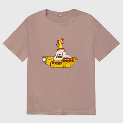 Мужская футболка оверсайз The Beatles Yellow Submarine в дудл стиле