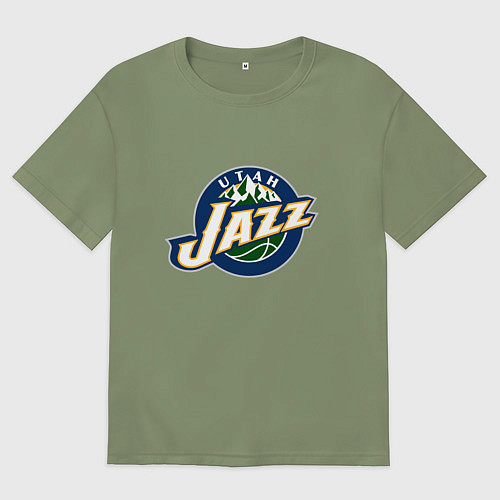 Мужская футболка оверсайз Юта Джаз / Авокадо – фото 1
