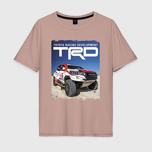 Мужская футболка оверсайз Toyota Racing Development, desert / Пыльно-розовый – фото 1