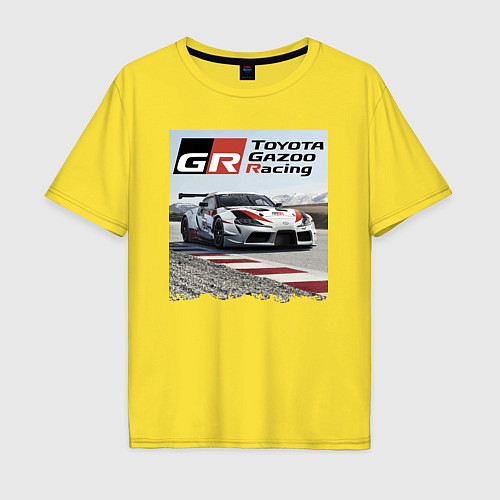 Мужская футболка оверсайз Toyota Gazoo Racing - легендарная спортивная коман / Желтый – фото 1