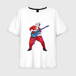 Мужская футболка оверсайз Санта гитарист