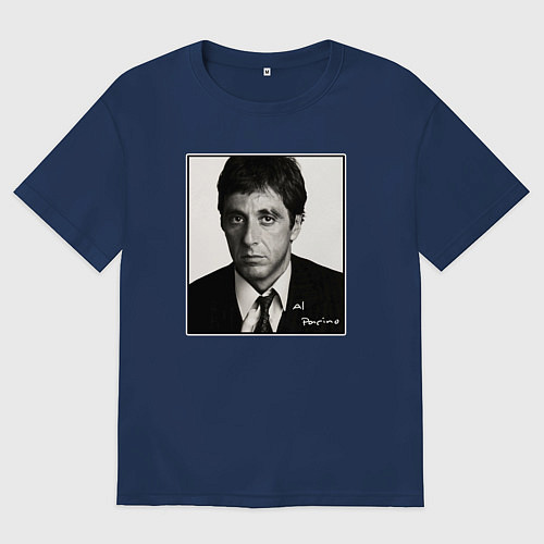 Мужская футболка оверсайз Аль Пачино Al Pacino / Тёмно-синий – фото 1