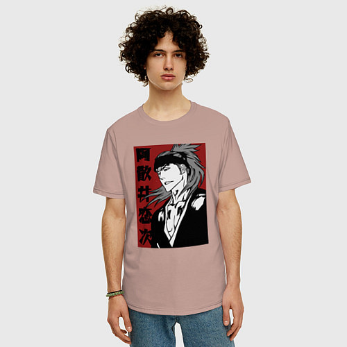 Мужская футболка оверсайз Рэн Чан / Пыльно-розовый – фото 3