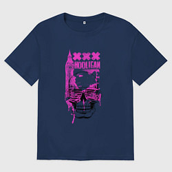 Футболка оверсайз мужская Pink Hoonigan, цвет: тёмно-синий