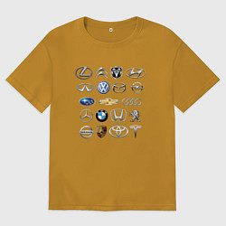 Мужская футболка оверсайз АВТОБРЕНДЫ ЛОГО