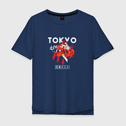 Футболка оверсайз мужская TOKYO STYLE, цвет: тёмно-синий